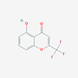 molecular formula C10H5F3O3 B8116858 5-hydroxy-2-(trifluoromethyl)-4H-chromen-4-one 