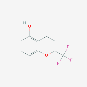 molecular formula C10H9F3O2 B8116873 2-(trifluoromethyl)-3,4-dihydro-2H-chromen-5-ol 