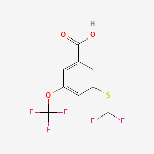 molecular formula C9H5F5O3S B8116925 3-(Difluoromethylsulfanyl)-5-(trifluoromethoxy)benzoic acid 