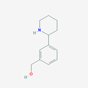 molecular formula C12H17NO B8116932 (3-Piperidin-2-ylphenyl)methanol 