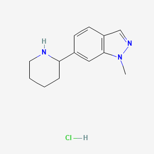 molecular formula C13H18ClN3 B8116939 1-methyl-6-(piperidin-2-yl)-1H-indazole hydrochloride 