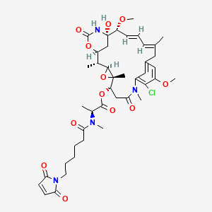 molecular formula C42H55ClN4O12 B8116965 [(1S,2R,3S,5S,6S,16E,18E,20R,21S)-11-chloro-21-hydroxy-12,20-dimethoxy-2,5,9,16-tetramethyl-8,23-dioxo-4,24-dioxa-9,22-diazatetracyclo[19.3.1.110,14.03,5]hexacosa-10,12,14(26),16,18-pentaen-6-yl] (2S)-2-[6-(2,5-dioxopyrrol-1-yl)hexanoyl-methylamino]propanoate 
