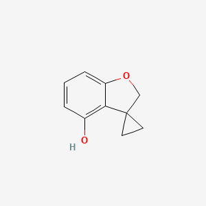 molecular formula C10H10O2 B8116977 2H-Spiro[benzofuran-3,1'-cyclopropan]-4-ol 