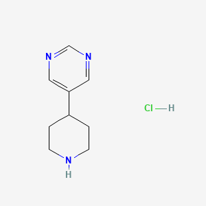 molecular formula C9H14ClN3 B8117114 5-(Piperidin-4-yl)pyrimidine hydrochloride 