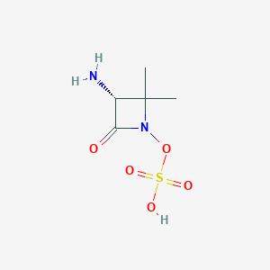 molecular formula C5H10N2O5S B8117118 [(3R)-3-amino-2,2-dimethyl-4-oxoazetidin-1-yl]oxidanesulfonic acid 