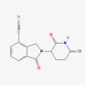 molecular formula C15H12N2O3 B8117127 3-(4-Ethynyl-1-oxoisoindolin-2-yl)piperidine-2,6-dione 