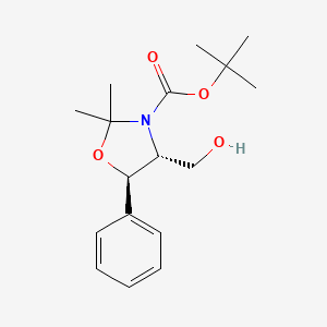 molecular formula C17H25NO4 B8117137 tert-Butyl (4R,5R)-4-(hydroxymethyl)-2,2-dimethyl-5-phenyloxazolidine-3-carboxylate 