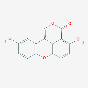 molecular formula C15H8O5 B8117155 4,12-dihydroxy-8,15-dioxatetracyclo[7.7.1.02,7.013,17]heptadeca-1(16),2(7),3,5,9(17),10,12-heptaen-14-one 