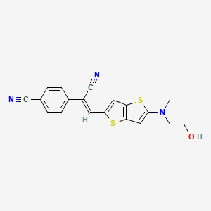 molecular formula C19H15N3OS2 B8117181 4-[(~{Z})-1-cyano-2-[5-[2-hydroxyethyl(methyl)amino]thieno[3,2-b]thiophen-2-yl]ethenyl]benzenecarbonitrile 