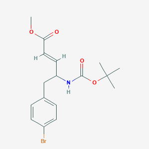 molecular formula C17H22BrNO4 B8117190 methyl (E)-5-(4-bromophenyl)-4-[(2-methylpropan-2-yl)oxycarbonylamino]pent-2-enoate 