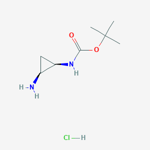 molecular formula C8H17ClN2O2 B8117209 tert-butyl N-[cis-2-aminocyclopropyl]carbamate hydrochloride 