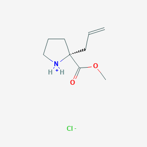 molecular formula C9H16ClNO2 B8117221 methyl (2R)-2-prop-2-enylpyrrolidin-1-ium-2-carboxylate;chloride 