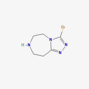 molecular formula C6H9BrN4 B8117309 3-bromo-5H,6H,7H,8H,9H-[1,2,4]triazolo[4,3-d][1,4]diazepine 