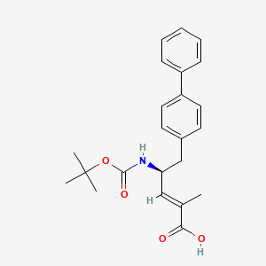 molecular formula C23H27NO4 B8117346 (E)-(S)-5-biphenyl-4-yl-4-tert-butoxycarbonylamino-2-methylpent-2-enoic acid 