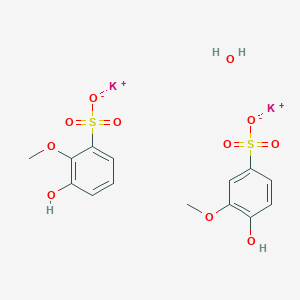 molecular formula C14H16K2O11S2 B8117356 Potassium hydroxymethoxybenzenesulfonate hemihydrate 
