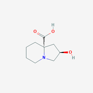 molecular formula C9H15NO3 B8117412 (2R,8aS)-2-hydroxyhexahydro-8a(1H)-indolizinecarboxylic acid 