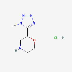molecular formula C6H12ClN5O B8117430 2-(1-methyl-1H-tetrazol-5-yl)morpholine hydrochloride 