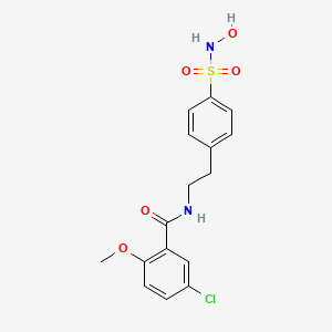 molecular formula C16H17ClN2O5S B8117439 5-chloro-N-[2-[4-(hydroxysulfamoyl)phenyl]ethyl]-2-methoxybenzamide 