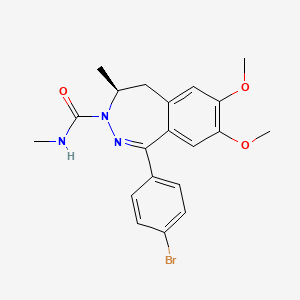 molecular formula C20H22BrN3O3 B8117517 (S)-1-(4-Bromophenyl)-7,8-dimethoxy-N,4-dimethyl-4,5-dihydro-3H-benzo[d][1,2]diazepine-3-carboxamide 