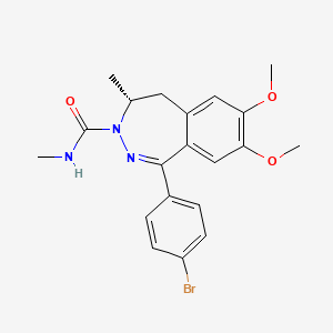 molecular formula C20H22BrN3O3 B8117525 (4R)-1-(4-Bromophenyl)-7,8-dimethoxy-N,4-dimethyl-4,5-dihydro-2,3-benzodiazepine-3-carboxamide 