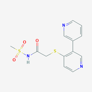 molecular formula C13H13N3O3S2 B8117557 2-([3,3'-Bipyridin]-4-ylthio)-N-(methylsulfonyl)acetamide 