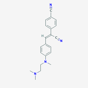 molecular formula C21H22N4 B8117591 4-[(~{Z})-1-cyano-2-[4-[2-(dimethylamino)ethyl-methyl-amino]phenyl]ethenyl]benzenecarbonitrile 