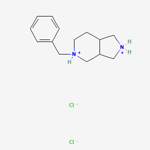 molecular formula C14H22Cl2N2 B8117674 5-benzyloctahydro-1H-pyrrolo[3,4-c]pyridine-2,5-diium chloride 