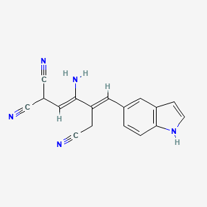 molecular formula C17H13N5 B8117717 (Z,4E)-3-amino-4-(1H-indol-5-ylmethylidene)pent-2-ene-1,1,5-tricarbonitrile 