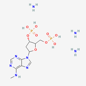 azane;[(3S)-5-[6-(methylamino)purin-9-yl]-2-(phosphonooxymethyl)oxolan-3-yl] dihydrogen phosphate