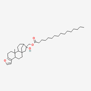molecular formula C36H58O4 B8117932 (17-Hydroxy-12-methyl-8-oxapentacyclo[14.2.1.01,13.04,12.05,9]nonadeca-5(9),6-dien-17-yl)methyl hexadecanoate 