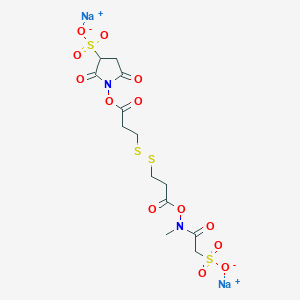 Disodium;1-[3-[[3-[methyl-(2-sulfonatoacetyl)amino]oxy-3-oxopropyl]disulfanyl]propanoyloxy]-2,5-dioxopyrrolidine-3-sulfonate