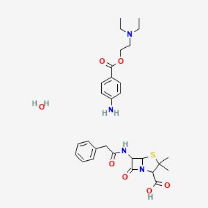 2-(Diethylamino)ethyl 4-aminobenzoate;3,3-dimethyl-7-oxo-6-[(2-phenylacetyl)amino]-4-thia-1-azabicyclo[3.2.0]heptane-2-carboxylic acid;hydrate