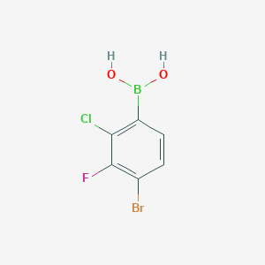molecular formula C6H4BBrClFO2 B8117967 (4-Bromo-2-chloro-3-fluorophenyl)boronic acid 