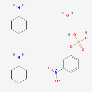 molecular formula C18H34N3O7P B8118069 Cyclohexanamine;(3-nitrophenyl) dihydrogen phosphate;hydrate 