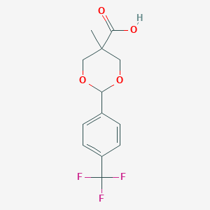 molecular formula C13H13F3O4 B8118089 5-Methyl-2-[4-(trifluoromethyl)phenyl]-1,3-dioxane-5-carboxylic acid 