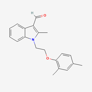 molecular formula C20H21NO2 B8118097 1-[2-(2,4-dimethylphenoxy)ethyl]-2-methyl-1H-indole-3-carbaldehyde 