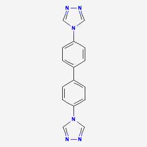 molecular formula C16H12N6 B8118240 4,4'-二(4H-1,2,4-三唑-4-基)-1,1'-联苯 