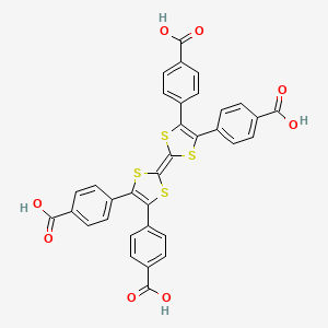 molecular formula C34H20O8S4 B8118246 4,4',4'',4'''-([2,2'-联(1,3-二硫杂环亚甲基)]-4,4',5,5'-四基)四苯甲酸 