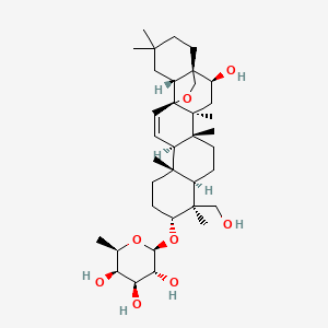 (2R,3R,4S,5R,6R)-2-[[(1S,2S,4S,5R,8R,9S,10R,13S,14R,17S,18R)-2-hydroxy-9-(hydroxymethyl)-4,5,9,13,20,20-hexamethyl-24-oxahexacyclo[15.5.2.01,18.04,17.05,14.08,13]tetracos-15-en-10-yl]oxy]-6-methyloxane-3,4,5-triol