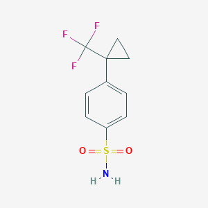molecular formula C10H10F3NO2S B8118368 4-[1-(Trifluoromethyl)cyclopropyl]benzenesulfonamide 
