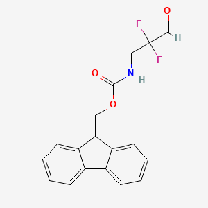 molecular formula C18H15F2NO3 B8118371 9H-Fluoren-9-ylmethyl N-(2,2-difluoro-3-oxopropyl)carbamate 