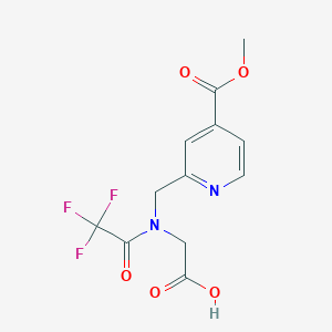 molecular formula C12H11F3N2O5 B8118375 N-((4-(Methoxycarbonyl)pyridin-2-yl)methyl)-N-(2,2,2-trifluoroacetyl)glycine 