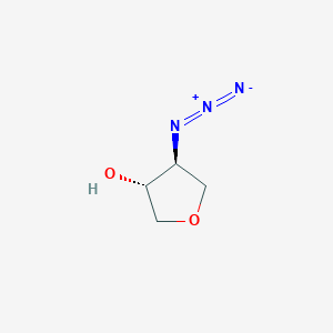 molecular formula C4H7N3O2 B8118389 3-Furanol, 4-azidotetrahydro-, (3R,4S)- CAS No. 183184-50-1