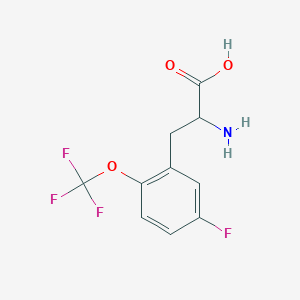 molecular formula C10H9F4NO3 B8118459 2-Amino-3-[5-fluoro-2-(trifluoromethoxy)phenyl]propanoic acid 