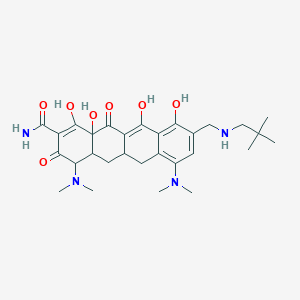 molecular formula C29H40N4O7 B8118567 4,7-bis(dimethylamino)-9-[(2,2-dimethylpropylamino)methyl]-1,10,11,12a-tetrahydroxy-3,12-dioxo-4a,5,5a,6-tetrahydro-4H-tetracene-2-carboxamide 