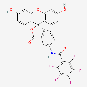 molecular formula C27H12F5NO6 B8118578 N-(3',6'-Dihydroxy-3-oxo-3H-spiro[isobenzofuran-1,9'-xanthen]-5-yl)-2,3,4,5,6-pentafluorobenzamide 