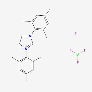 molecular formula C21H27BF4N2 B8118598 1,3-Bis(2,4,6-trimethylphenyl)-4,5-dihydroimidazol-1-ium;trifluoroborane;fluoride 
