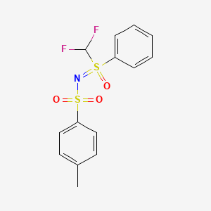 molecular formula C14H13F2NO3S2 B8118708 N-Tosyl-S-(difluoromethyl)-S-phenylsulfoximine 