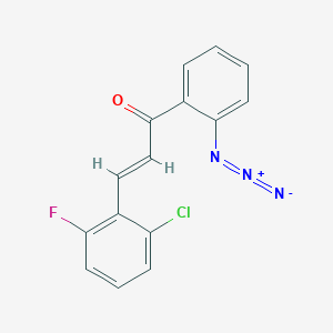 molecular formula C15H9ClFN3O B8118715 (E)-1-(2-Azidophenyl)-3-(2-chloro-6-fluorophenyl)prop-2-en-1-one 