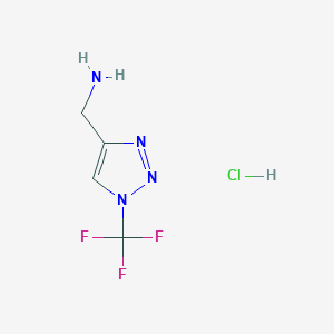 molecular formula C4H6ClF3N4 B8118720 1-Trifluoromethyltriazolyl-4-methylamine hydrochloride 
